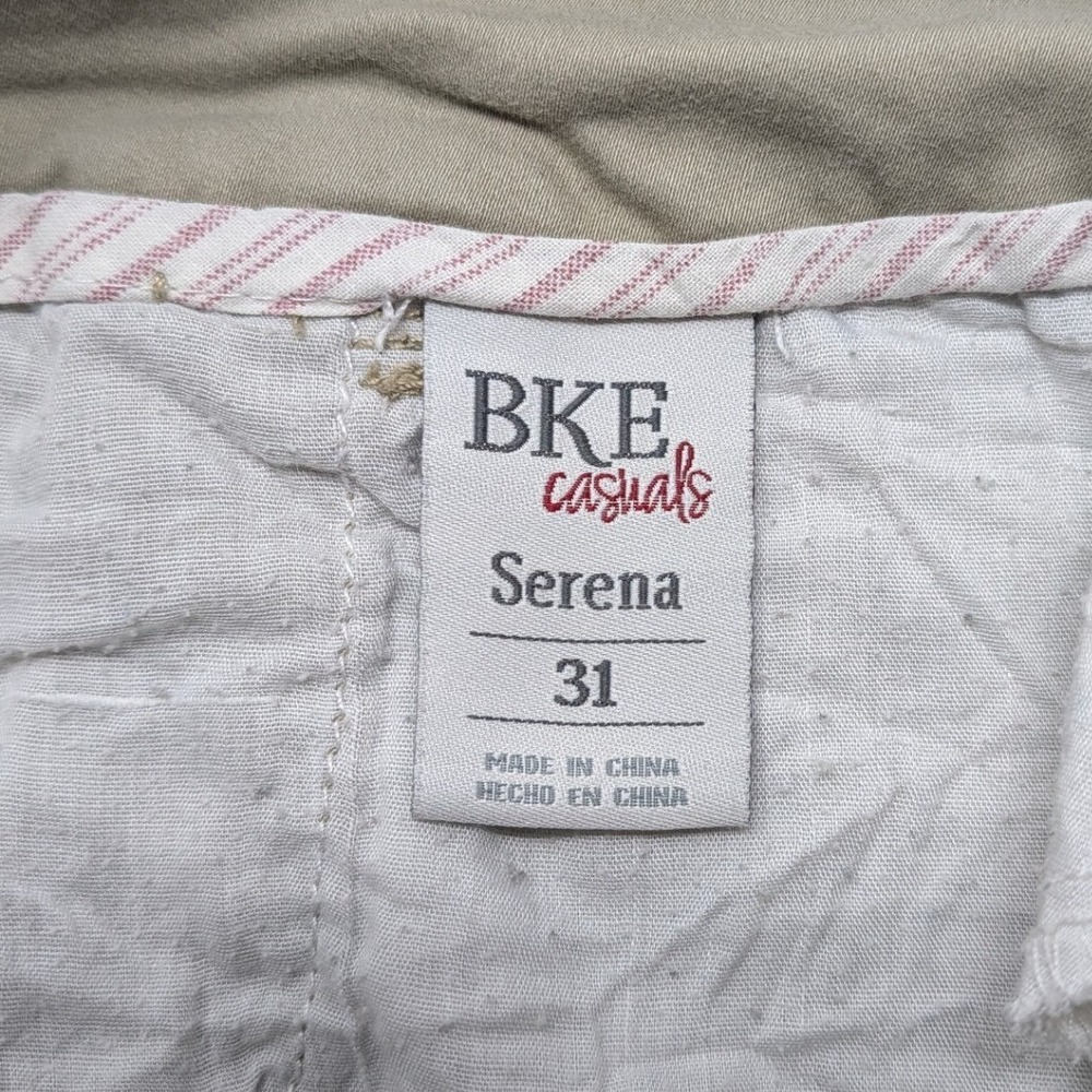 BKE Casuals Serena Khaki Pants Womens 31 Tan Straight Leg Cotton Blend 077370BKR - Picture 9 of 14
